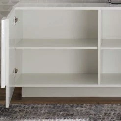 Hochglanz TV Unterschrank 3-türig - Kerym -Lana Sales hochglanz tv unterschrank 3 tuerig in weiss mit sockelgestell kerym 04