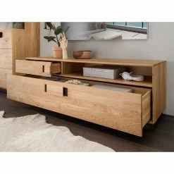 Hochwertiges TV Lowboard Massiv - Xeddos -Lana Sales hochwertiges tv lowboard massiv aus eiche wildeiche 155x50x42 xeddos 02