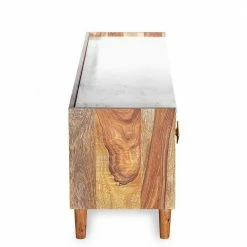 Holz Design TV Board Mit Marmor Platte - Enjiva -Lana Sales holz design tv board mit marmor platte 140x55x40 cm enjiva 03