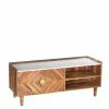 Holz Design TV Board Mit Marmor Platte - Enjiva -Lana Sales holz design tv board mit marmor platte 140x55x40 cm enjiva f