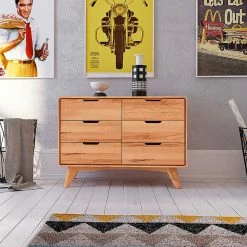 Holz Schubladenkommode 90x63x40 Cm - Junola -Lana Sales holz schubladenkommode 90x63x40 cm aus kernbuche massivholz junola 02