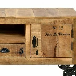 Industrial Design Lowboard Für TV 200 Cm Breit - Indri 11 Industrial Design Lowboard Für TV 200 Cm Breit - Indri -Lana Sales industrial design lowboard fuer tv 200 cm breit aus mango massivholz metall indri 04