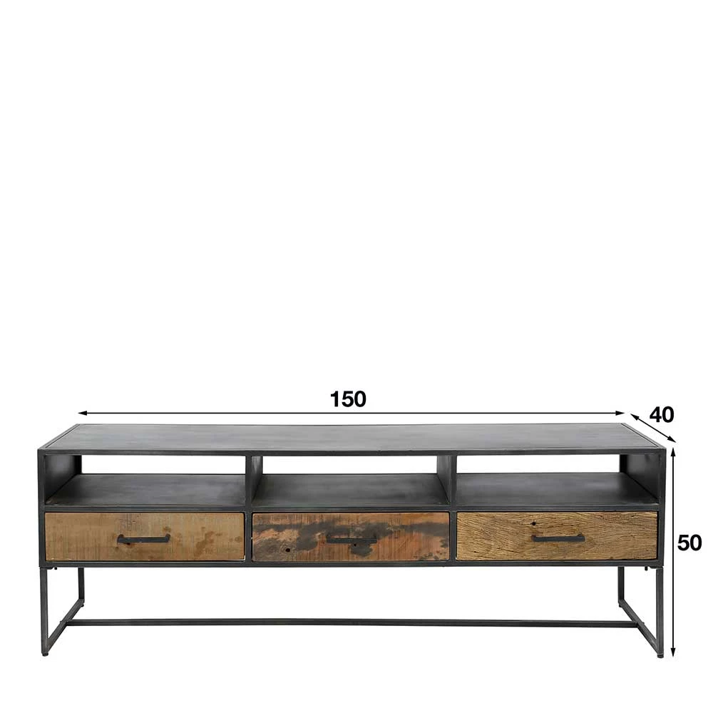 Industrial Lowboard Aus Hartholz & Metall - Iwashiro 8 Industrial Lowboard Aus Hartholz & Metall - Iwashiro – Bild 6