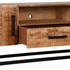 Industrial TV Lowboard Aus Mangobaum - Schanow -Lana Sales industrial tv lowboard aus mangobaum und metall schwarz schanow 05