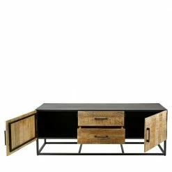 Industry TV Unterschrank In Holz White Wash - Kourtneya -Lana Sales industry tv unterschrank in holz white wash mangobaum schwarzgrau metall kourtneya 04