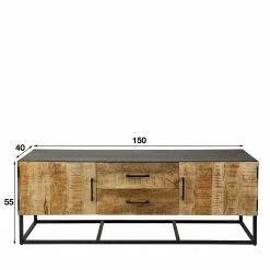 Industry TV Unterschrank In Holz White Wash - Kourtneya -Lana Sales industry tv unterschrank in holz white wash mangobaum schwarzgrau metall kourtneya 05