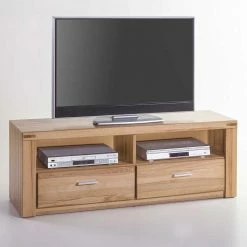 Kernbuche TV Element Mit 138cm Länge - Uhelia -Lana Sales kernbuche tv element mit 138cm laenge 2 faecher 2 schubladen uhelia 01