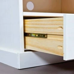 Kiefernholz TV Unterschrank In Weiß Braun - Vatina -Lana Sales kiefernholz tv unterschrank in weiss braun mit drei schubladen vatina 02