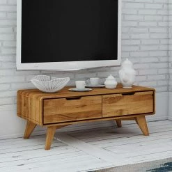 Kleines TV-Board Aus Naturholz - Eavy -Lana Sales kleines tv board aus naturholz wildeiche geoelt 90x33x40 eavy 03