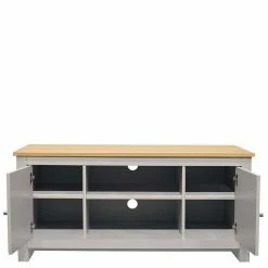 Landhaus Fernseher Unterschrank In Grau & Eiche - Poliesti 9 Landhaus Fernseher Unterschrank In Grau & Eiche - Poliesti -Lana Sales landhaus fernseher unterschrank in grau eiche 120x58x39cm poliesti 02