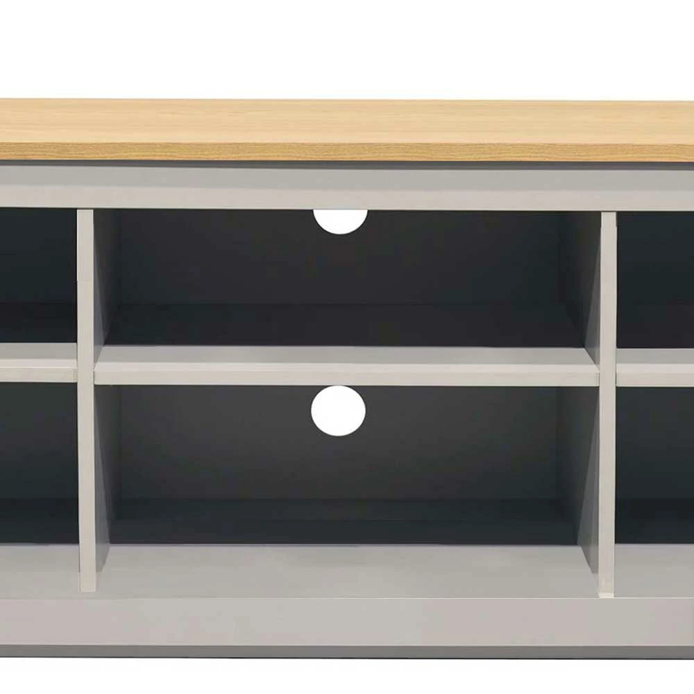 Landhaus Fernseher Unterschrank In Grau & Eiche - Poliesti 7 Landhaus Fernseher Unterschrank In Grau & Eiche - Poliesti – Bild 5