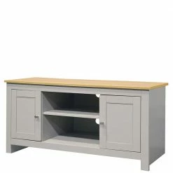 Landhaus Fernseher Unterschrank In Grau & Eiche - Poliesti