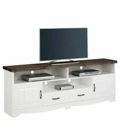 Landhaus TV Board In Weiß & Grau - Ayrinu