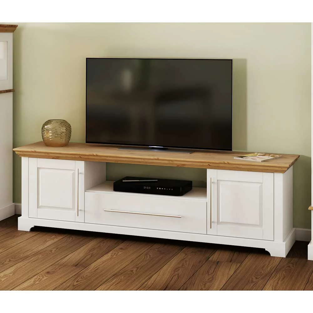Landhaus TV Board In Weiß & Honig - Eyzaco 4 Landhaus TV Board In Weiß & Honig - Eyzaco – Bild 2