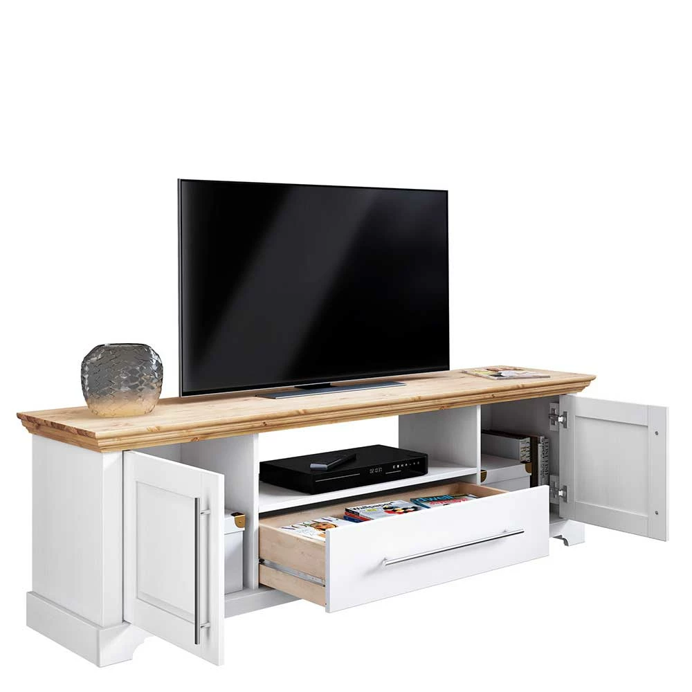 Landhaus TV Board In Weiß & Honig - Eyzaco 6 Landhaus TV Board In Weiß & Honig - Eyzaco – Bild 4