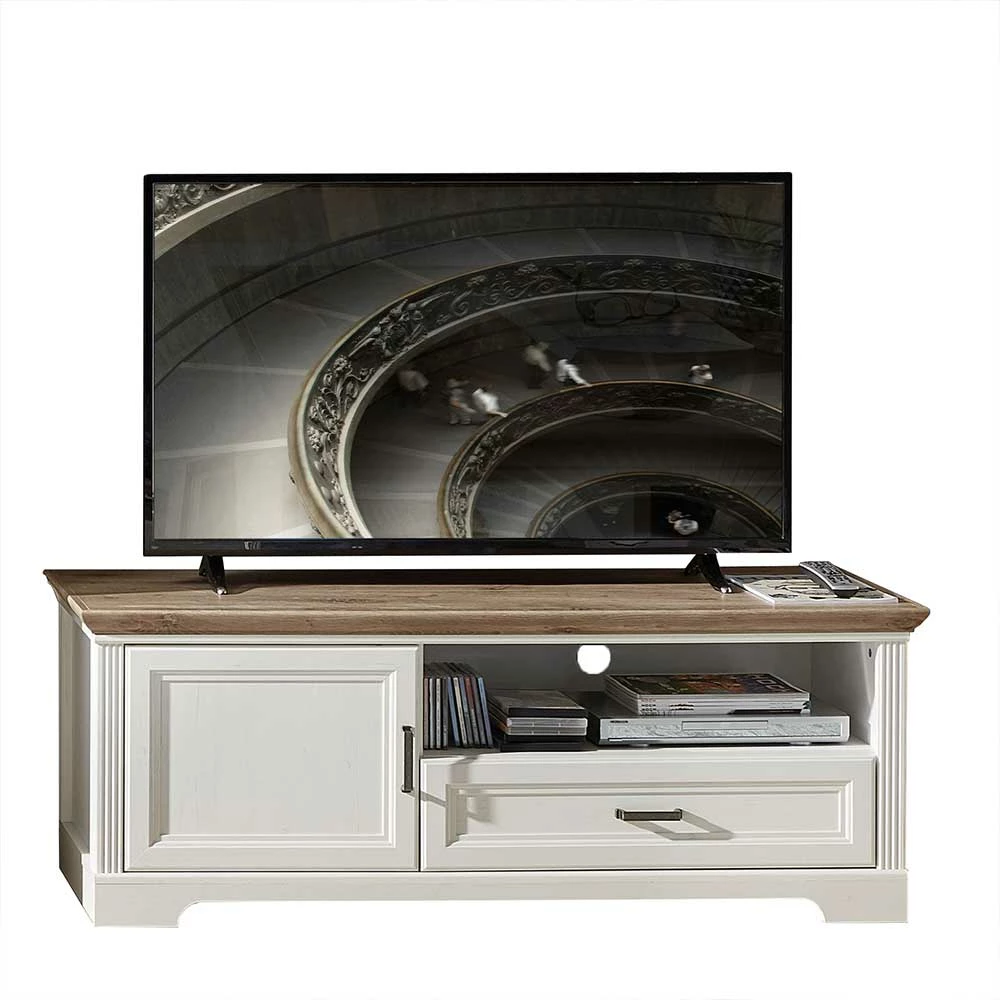 Landhaus TV Board Mit Tür & Schublade - Sinolita I 3 Landhaus TV Board Mit Tür & Schublade - Sinolita I