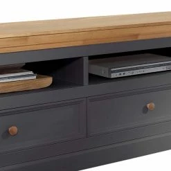 Landhaus TV Element In Grau - Ustricia -Lana Sales landhaus tv element in grau und eichefarben 169x63x42 ustricia 03