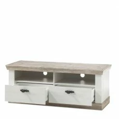 Landhaus TV Element In Weiß & Pinie Shabby Nedita Mit 2 Schubladen -Lana Sales landhaus tv element in weiss pinie shabby mit 2 schubladen nedita 03