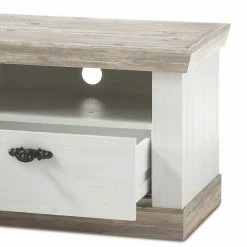Landhaus TV Element In Weiß & Pinie Shabby Nedita Mit 2 Schubladen -Lana Sales landhaus tv element in weiss pinie shabby mit 2 schubladen nedita 04