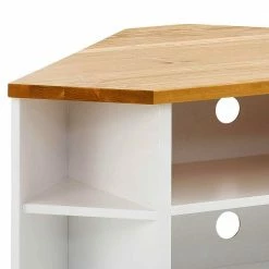 Landhaus TV Schrank Als Ecklösung - Ribeiro -Lana Sales landhaus tv schrank als eckloesung in weiss honig kiefer ribeiro 02