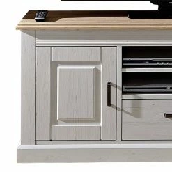 Landhaus TV Schrank Mariessa In Weiß & Eiche Hell -Lana Sales landhaus tv schrank in weiss eiche hell 65cm hoch mariessa 03
