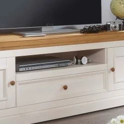 Landhaus TV Schrank Elvelina In Weiß & Eichenfarben -Lana Sales landhaus tv schrank in weiss eichenfarben elvelina 05