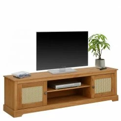 Landhaus TV Unterschrank 175 Cm Breit - Ailos -Lana Sales landhaus tv unterschrank 175 cm breit 2 tuerig mit rattangeflecht ailos 01