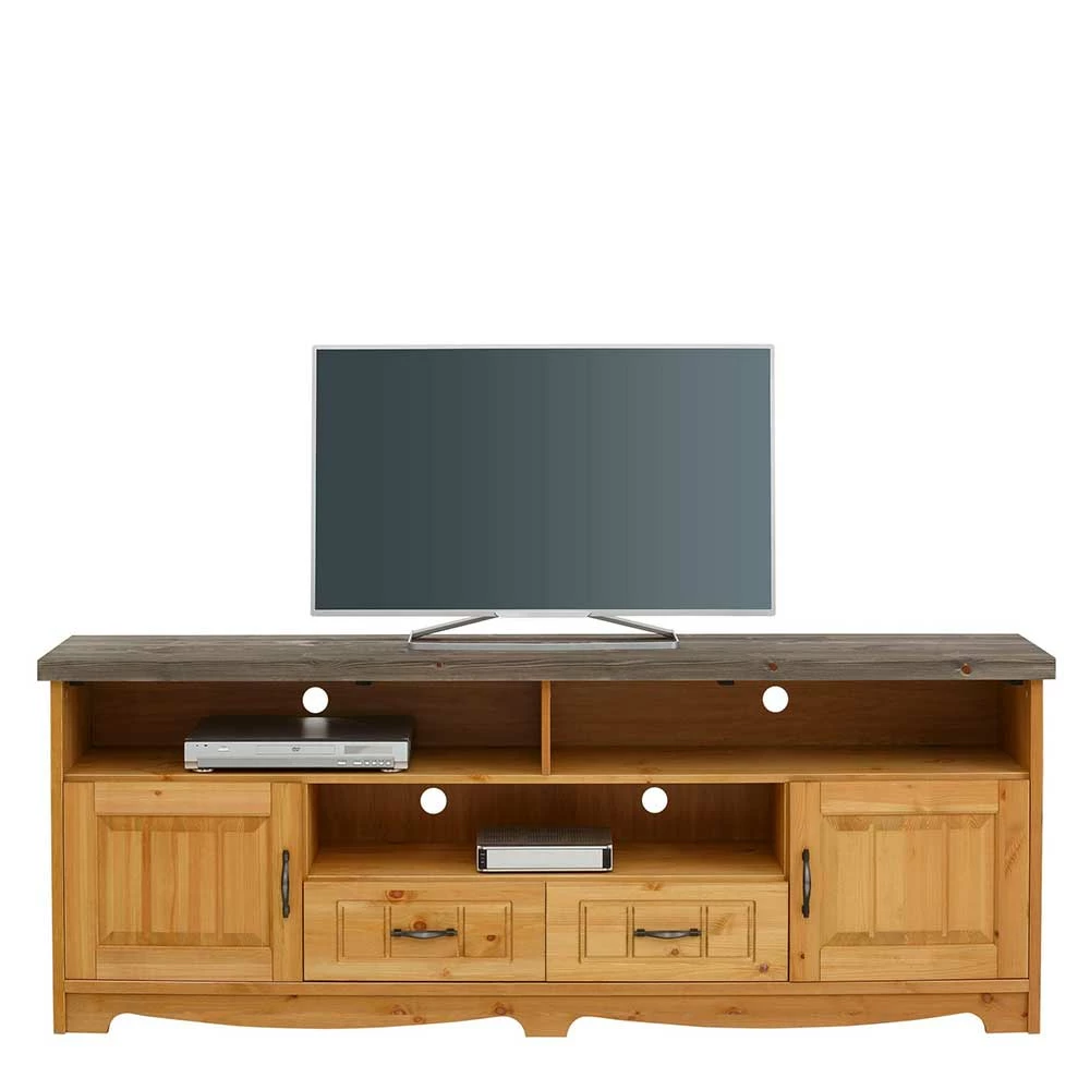 Landhaus TV Unterschrank In Natur & Grau - Ostanzia 5 Landhaus TV Unterschrank In Natur & Grau - Ostanzia – Bild 3