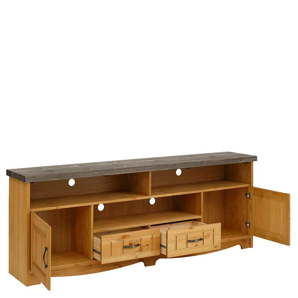 Landhaus TV Unterschrank In Natur & Grau - Ostanzia 6 Landhaus TV Unterschrank In Natur & Grau - Ostanzia – Bild 4