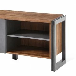 Loft Design TV Lowboard 160 Cm Breit - Rompira -Lana Sales loft design tv lowboard 160 cm breit im eiche dunkel dekor und schwarz rompira 03