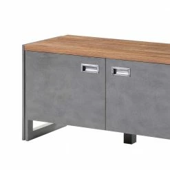 Loft Design TV Lowboard 160 Cm Breit - Rompira -Lana Sales loft design tv lowboard 160 cm breit im eiche dunkel dekor und schwarz rompira 04