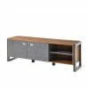 Loft Design TV Lowboard 160 Cm Breit - Rompira -Lana Sales loft design tv lowboard 160 cm breit im eiche dunkel dekor und schwarz rompira f