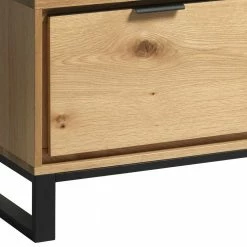 Lowboard Für Den Fernseher In Wildeiche - Essvira -Lana Sales lowboard fuer den fernseher in wildeiche furnier schwarz metall essvira 04