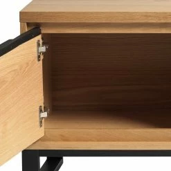 Lowboard Für Den Fernseher In Wildeiche - Essvira -Lana Sales lowboard fuer den fernseher in wildeiche furnier schwarz metall essvira 05