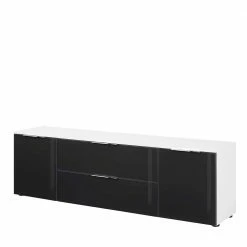 Lowboard Für TV In Anthrazit Glas & Weiß - Reanna
