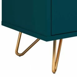 Lowboard In Petrol Mit Schublade & Klappe - Junetega -Lana Sales lowboard in petrol mit schublade klappe niedrigen haarnadel beinen in gold junetega 04