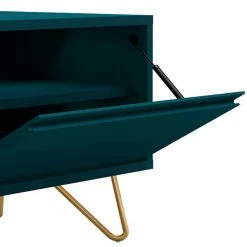 Lowboard In Petrol Mit Schublade & Klappe - Junetega -Lana Sales lowboard in petrol mit schublade klappe niedrigen haarnadel beinen in gold junetega 05