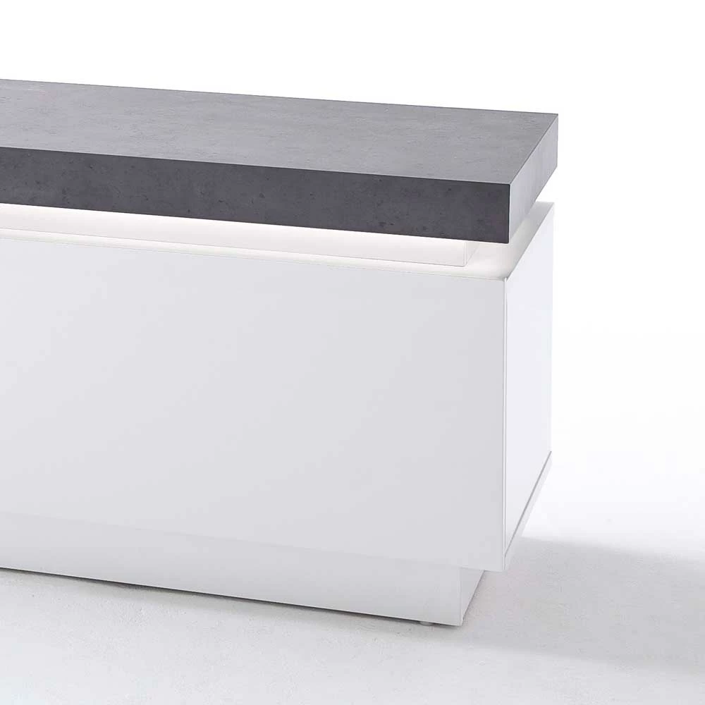 Lowboard Rebelvo In Weiß Grau 5 Lowboard Rebelvo In Weiß Grau – Bild 3