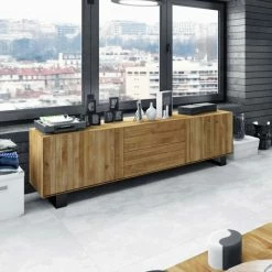 Lowboard Manzey Aus Wildeiche Massiv Geölt