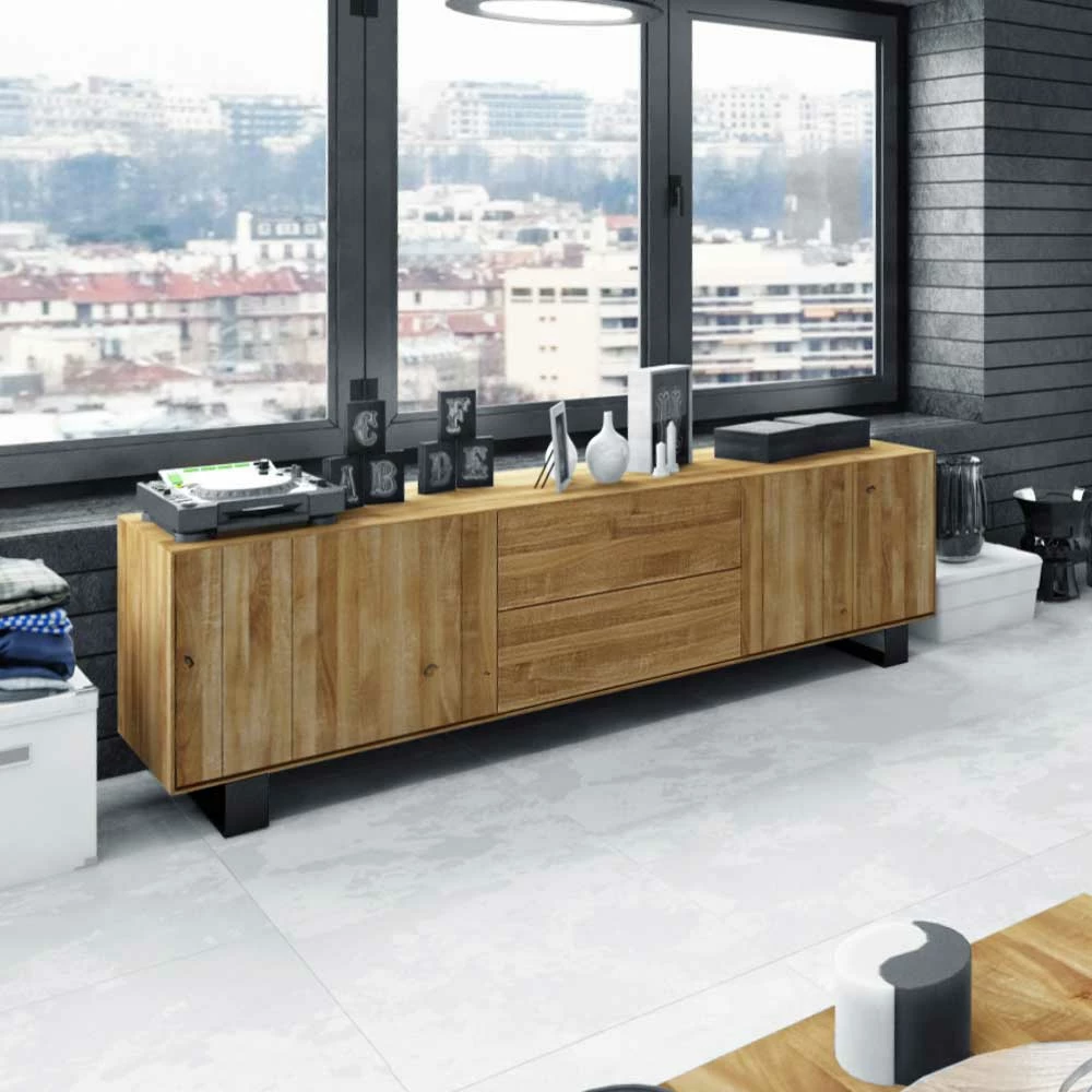 Lowboard Manzey Aus Wildeiche Massiv Geölt 3 Lowboard Manzey Aus Wildeiche Massiv Geölt