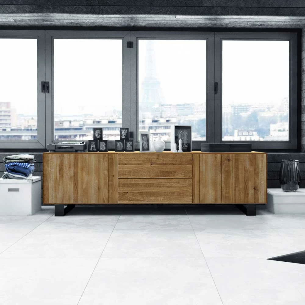 Lowboard Manzey Aus Wildeiche Massiv Geölt 4 Lowboard Manzey Aus Wildeiche Massiv Geölt – Bild 2