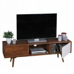 Massivholz TV Schrank Cospic Im Mid Century Stil 9 Massivholz TV Schrank Cospic Im Mid Century Stil -Lana Sales massivholz tv schrank mid century stil zwei schrankfaecher cospic 01