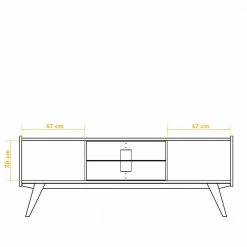 Mid Century Lowboard Aus Wildeiche Massivholz - Hardus -Lana Sales mid century lowboard aus wildeiche massivholz geoelt mit metallgriffen hardus 04