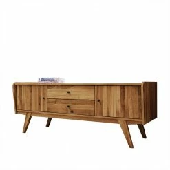 Mid Century Lowboard Aus Wildeiche Massivholz - Hardus