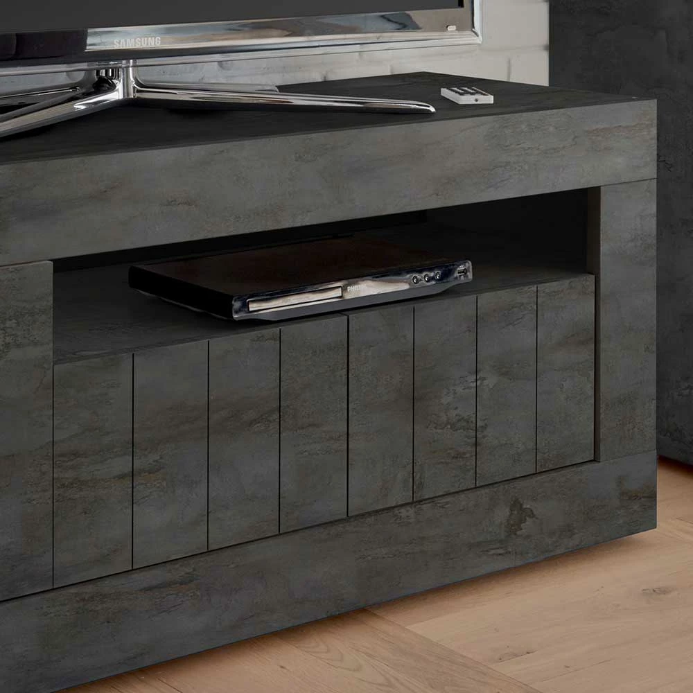 Modern-geradliniges TV Board In Dunkelgrau Dekor - Bella 7 Modern-geradliniges TV Board In Dunkelgrau Dekor - Bella – Bild 5