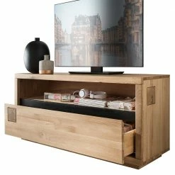 Moderner TV Unterschrank Aus Wildeiche - Embleys -Lana Sales moderner tv unterschrank aus wildeiche mit einer schublade fach embleys 02