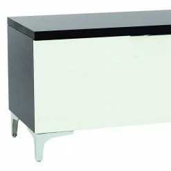 Moderner TV Unterschrank In Weiß Glas - Prosica -Lana Sales moderner tv unterschrank in weiss glas und schwarz und chrom prosica 02