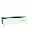 Moderner TV Unterschrank In Weiß Glas - Prosica -Lana Sales moderner tv unterschrank in weiss glas und schwarz und chrom prosica f