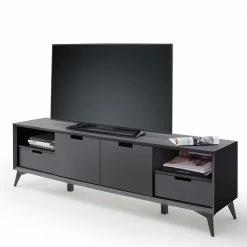 Moderner TV Unterschrank In Weiß & Grau - Vadids 11 Moderner TV Unterschrank In Weiß & Grau - Vadids -Lana Sales moderner tv unterschrank in weiss grau mit vier schubladen zwei tueren vadids 03