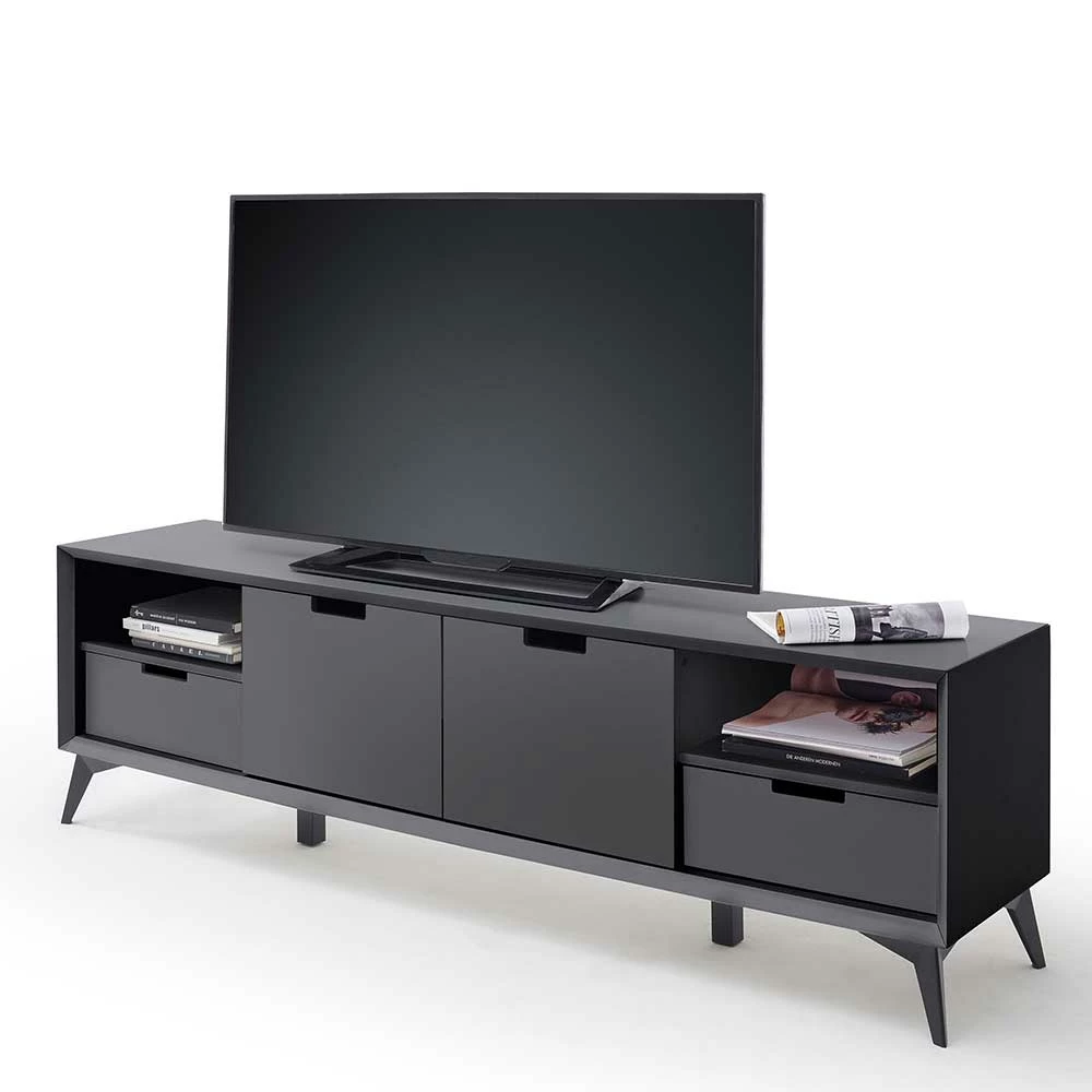 Moderner TV Unterschrank In Weiß & Grau - Vadids 6 Moderner TV Unterschrank In Weiß & Grau - Vadids – Bild 4